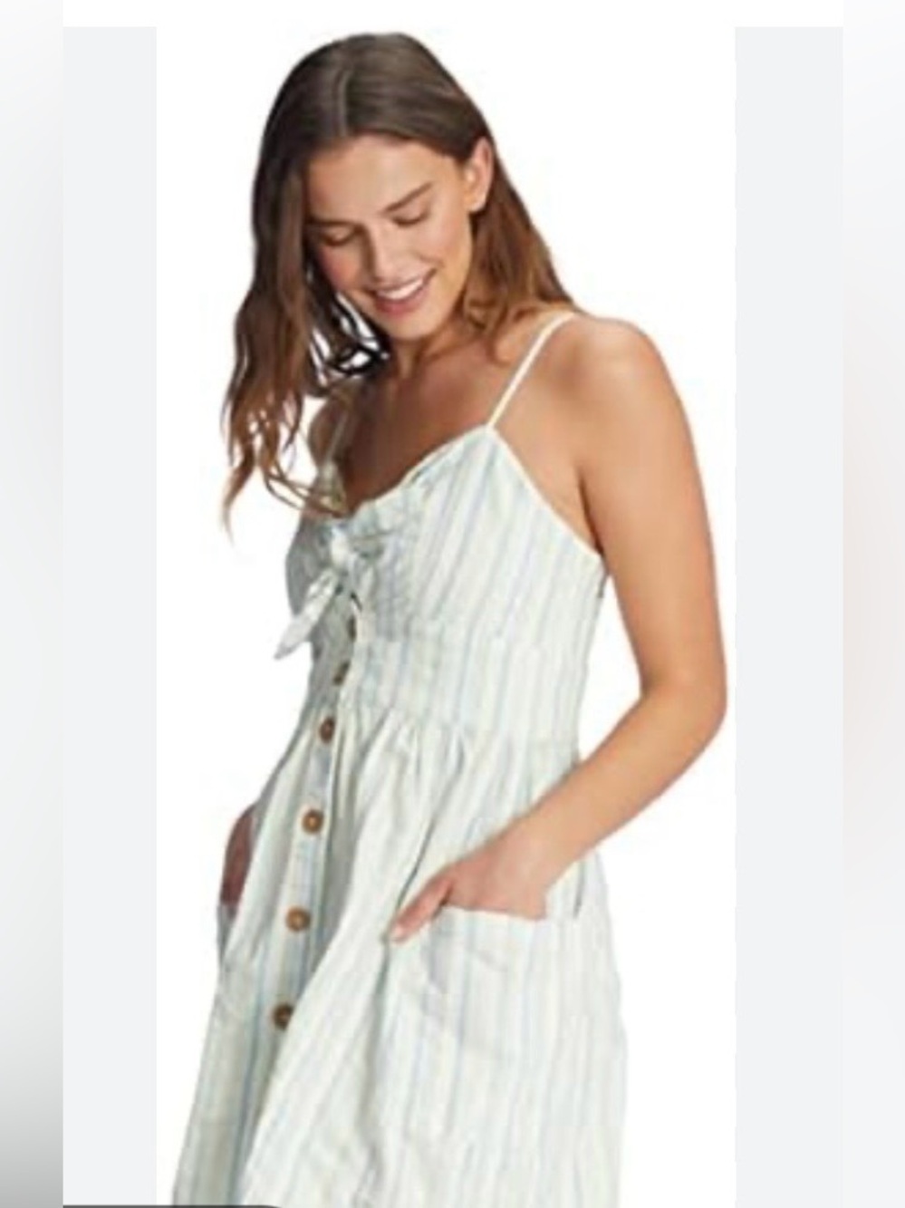 Roxy Under The Cali Sun White, Blue and Green Dress size L